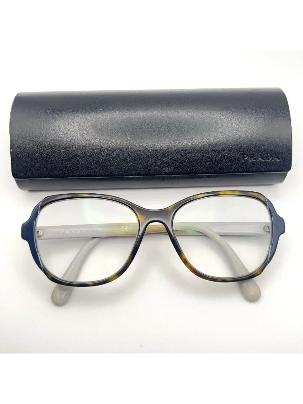 Prada VPR03V W3C-1O1 Eyeglass Frames Tortoise Brown Blue Gray 54-17-140 Italy